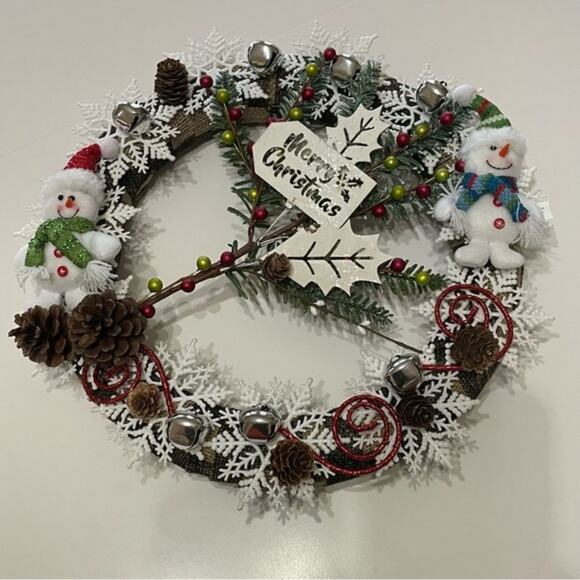 Handmade Wreath Christmas Snowman Snowflake - Picture 13 of 13